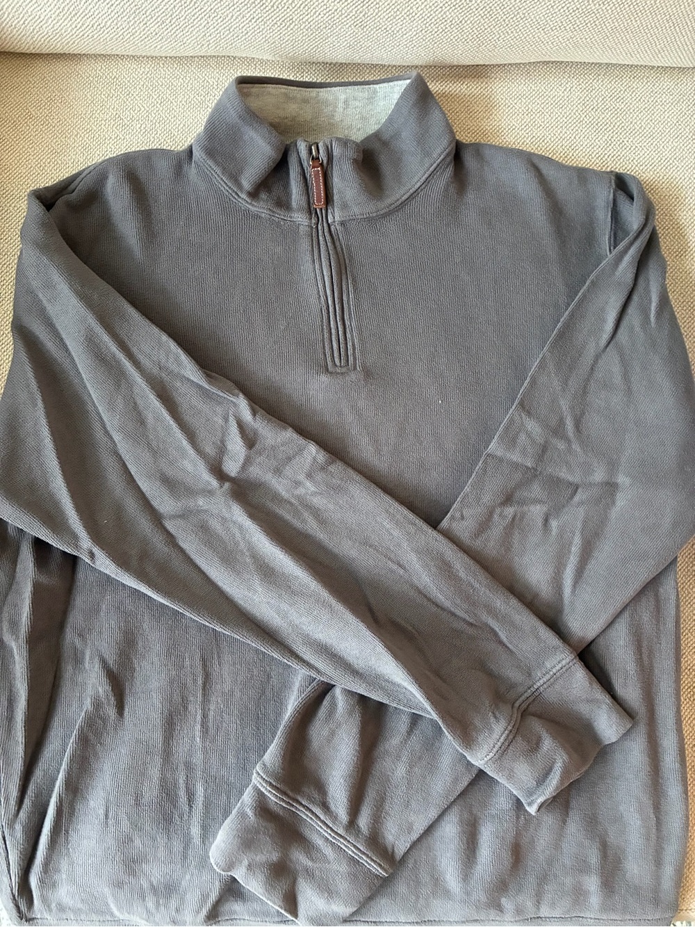 Lands' End Men's Half-Zip Pullover Sweater - Gray